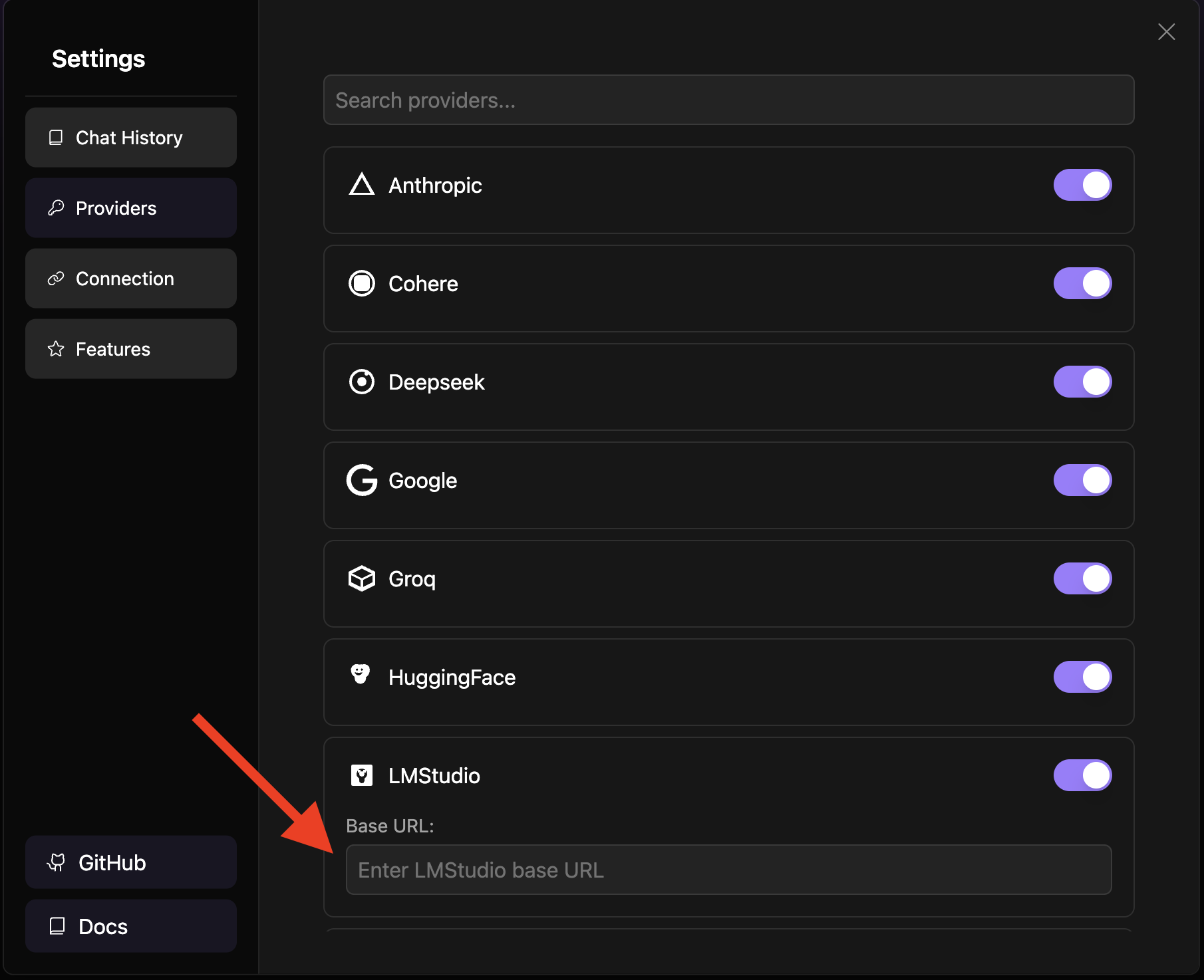 Provider Base URL Configuration